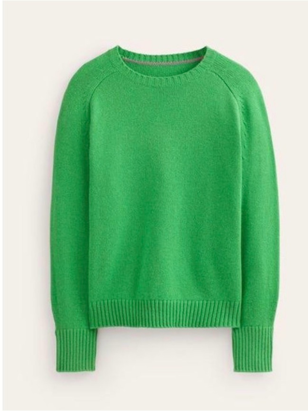 Boden Women's Green Split Cuff Cashmere Sweater— Size L - Picture 2 of 6